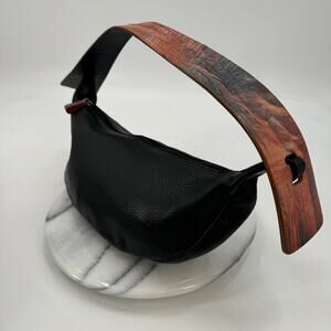 Bonini Y2K Abstract orange and black leather shoulder bag